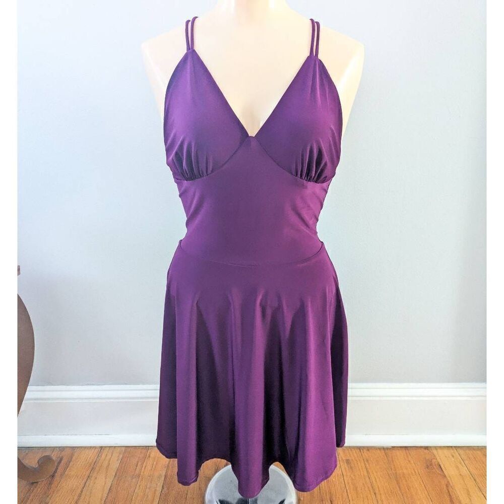 Roma Purple Backless Mini Dress